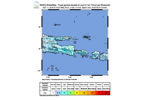  Ini Penjelasan BMKG Tentang Gempabumi Tektonik 6,4 SR di Situbondo