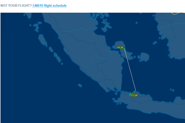  Lion Air JT 610 Jakarta-Pangkal Pianang Hilang Kontak di Perairan Pulau Jawa