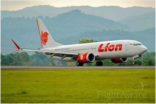 Pesawat Lion Air JT 610 jurusaab Jakarata-Pangkal Pinang adalah jenis Boeing 737-800 dengan nomor registrasi PK-LQP. Foto: Flightware.com