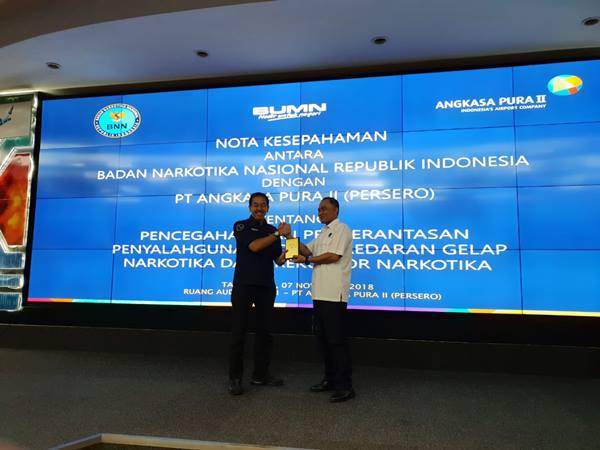  Atasi Peredaran Narkoba, Angkasa Pura II Teken Nota Kesepahaman dengan BNN