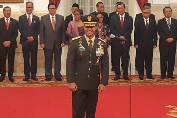 Letnan Jenderal TNI Andika Perkasamenggantikan posisi KSAD Jenderal TNI Mulyono yang akan pensiun./Bisnis-Yodie Hardiyan