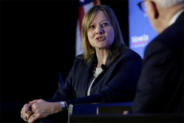 Mary Barra, Chairwoman and CEO of General Motors, berdiskusi tentang masa depan industri otomotif dan ekonomi AS di Washington, 28 Februari 2017. /REUTERS