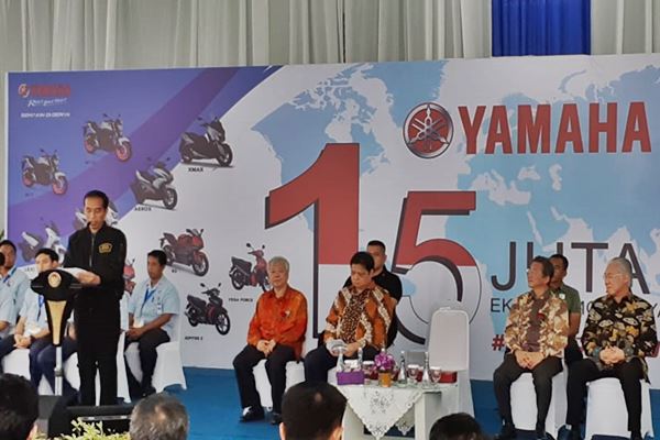  Lepas Ekspor 1,5 juta Motor Yamaha, Jokowi Dorong Investasi & Kandungan Lokal