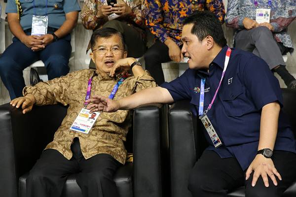  Bertemu Wapres JK, Erick Thohir Sebut Efisiensi Asian Games Rp2,8 Triliun