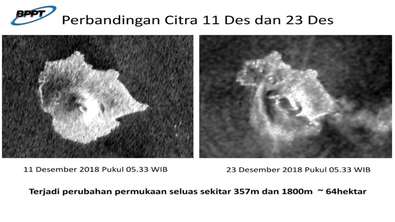  Longsor Kaki Gunung Anak Krakatau Seluas 64,3 Ha Jadi Pemicu Tsunami, Ini Penampakannya