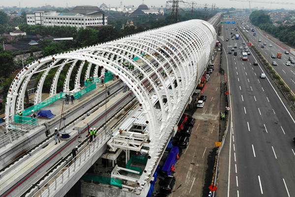  Pembangunan LRT Jabodebek Capai 56,1%