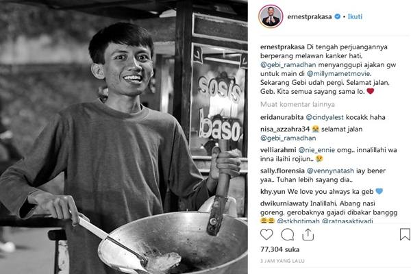  Komika Gebi Ramadhan Meninggal karena Kanker Hati 