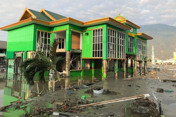 Kondisi IAIN Palu setelah dihantam tsunami pada 28 September tahun lalu./Istimewa