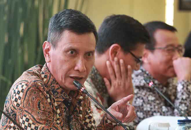 Wakil Direktur Utama BNI Herry Sidharta memaparkan Laporan Kinerja BNI 2018 di Jakarta, Rabu (23/1/2019)./ANTARA-Reno Esnir