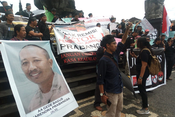  Tolak Remisi Pembunuh Wartawan, Insan Media Bali Timur Gelar Aksi Damai
