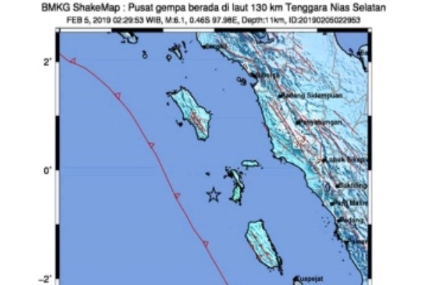  Nias Selatan Diguncang Gempa 6,1 SR Dinihari Tadi