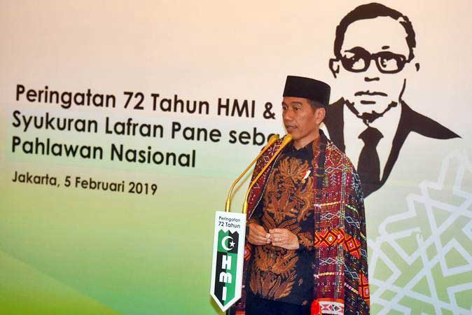  Puji Kader HMI, Jokowi Tegaskan Pentingnya Nilai Keislaman dan Keindonesiaan