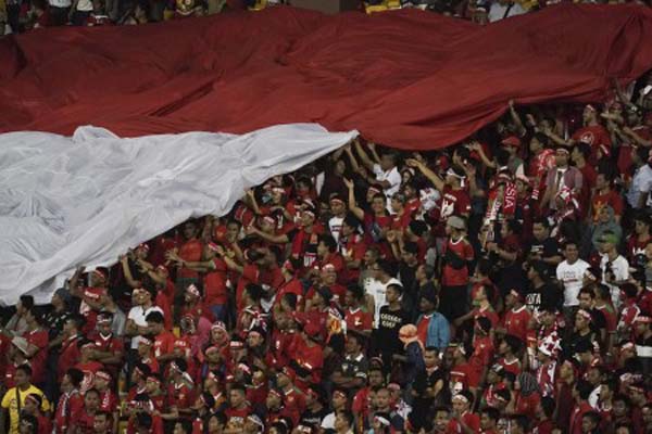 Suporter Timnas Indonesia./Antara-Wahyu Putro