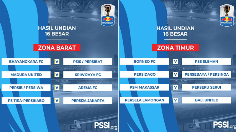  Undian 16 Besar Piala Indonesia: Madura United vs SFC, PSM vs Perseru, Bali United vs Persela