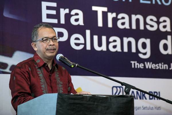 Deputi Gubernur Bank Indonesia Sugeng memberikan sambutan dalam seminar Tren Ekonomi Digital: Era Transaksi Elektronik, Peluang, dan Tantangan, di Jakarta, Rabu (4/4/2018)./JIBI-Felix Jody Kinarwan