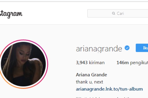  Ariana Grande Geser Posisi Selena Gomez Jadi Ratu Instagram