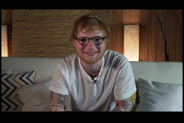  Ed Sheeran Kirim Video Greeeting untuk Penggemarnya di Indonesia