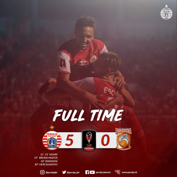  Piala Presiden: Persija vs Borneo FC Skor Akhir 5-0, Persija Puncaki Grup D. Ini Videonya