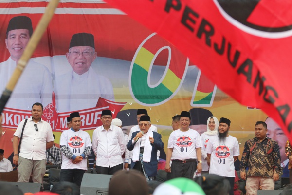  Ma\'ruf Amin Mengakui Wilayah Sumut Agak Berat, Target 60% Saja