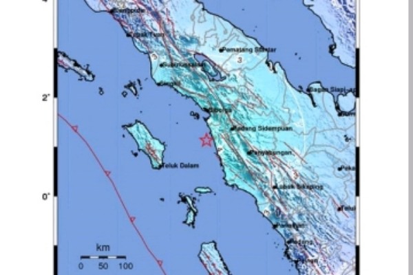  Gempa 5,8 SR Guncang Padang Sidempuan