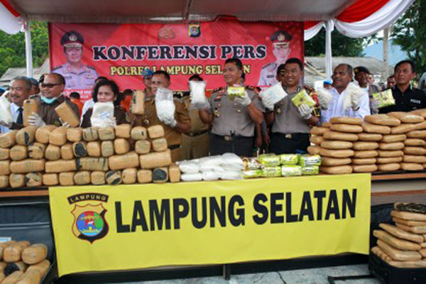  Polda Lampung Musnahkan 37 Kg Sabu-sabu, Ganja, & Ekstasi