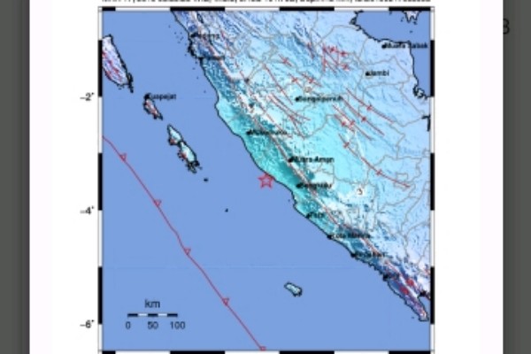 Gempa 5,5 SR Guncang Bengkulu Pagi Ini