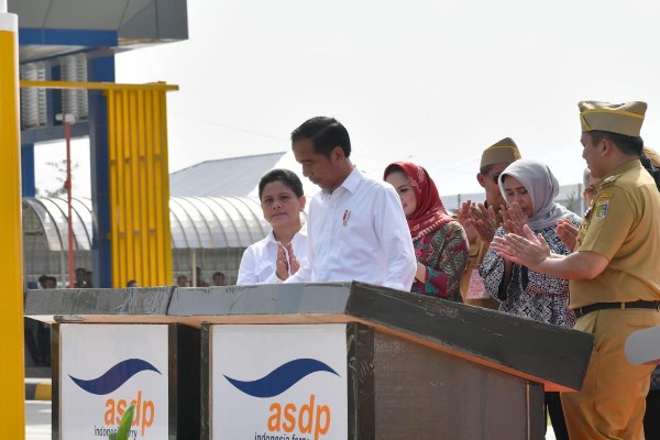Jokowi saat peresmian Terminal Eksekutif Merak-Bakauheuni/Rinaldi Mohammad Azka