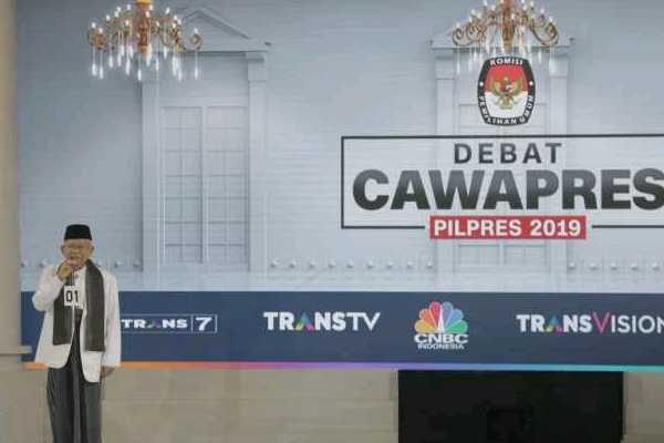  Debat Cawapres, Ma\'ruf Amin Sebut Orang Tua Tak Perlu Khawatir Soal Masa Depan Anak