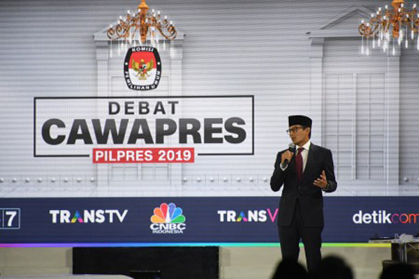  Debat Cawapres, Sandi Akan Bangun Ekonomi Budaya Imbangi Infrastruktur Jokowi