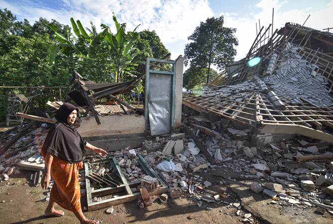  Kerusakan Akibat Gempa Bumi di Lombok Timur, NTB