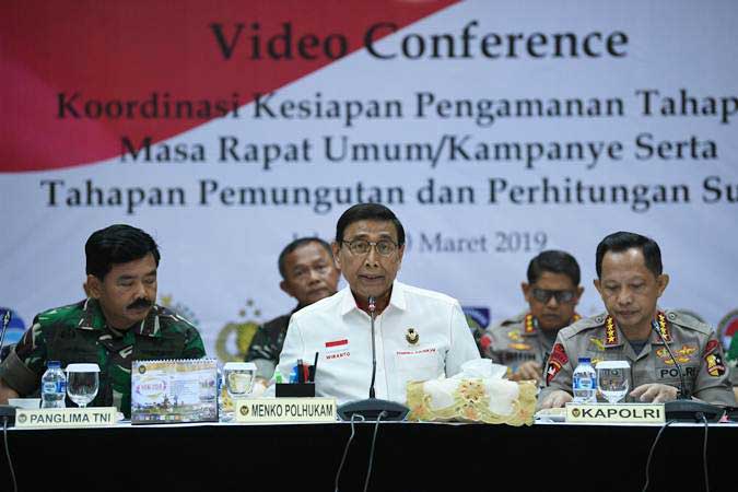  Wiranto Minta Aparat Netralisir Seluruh Potensi Ancaman Pemilu Serentak 2019