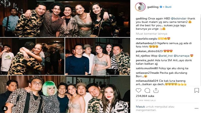  Pertama Kali, Ariel Noah dan Luna Maya Foto Bareng