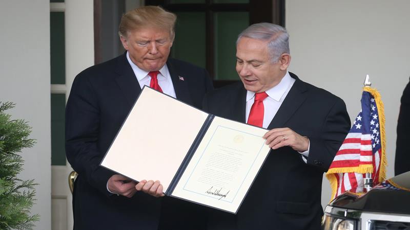  Didampingi Netanyahu, Trump Deklarasi Dataran Tinggi Golan Milik Israel