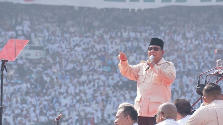  Halo-Halo Bandung Iringi Kedatangan Prabowo ke Panggung Kampanye Akbar di GBK