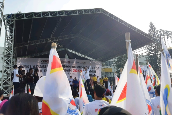  4 Konfederasi Buruh Deklarasi Dukung Jokowi-Ma\'ruf Amin
