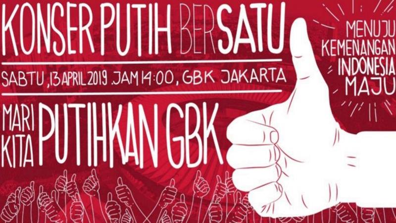  Konser Putih Bersatu Dukung Jokowi Tak Akan Seperti Kampanye Akbar Prabowo