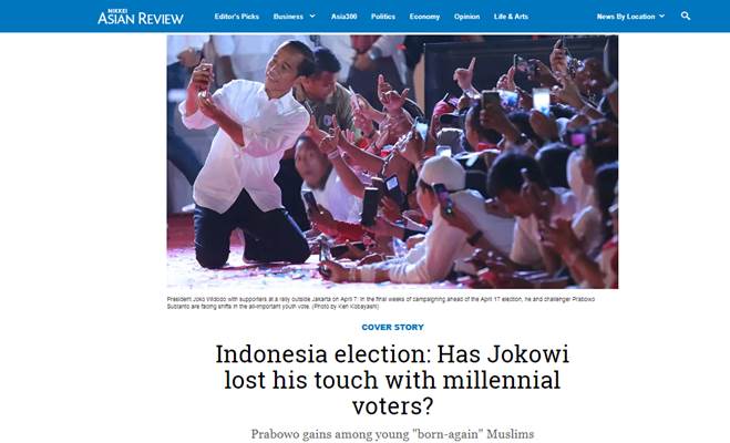  Media Asing Soroti Dukungan Pemilih Milenial untuk Jokowi dan Prabowo