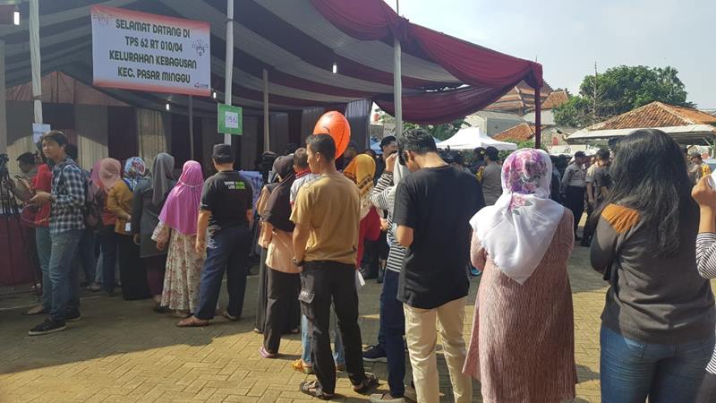  Quick Count Pilpres 2019, Antrean Mengular di TPS Megawati Soekarnoputri 