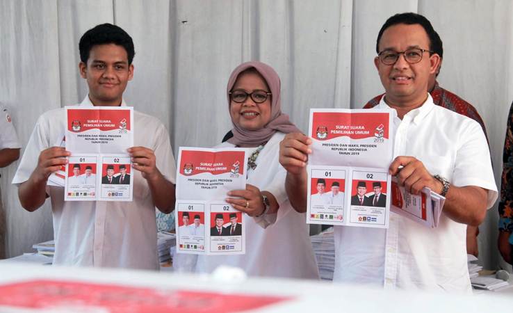 Hasil Quick Count Pemilu 2019 : Lokasi TPS Anies Baswedan Nyoblos, Prabowo-Sandi Menang Tipis
