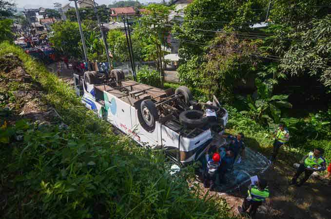  Kecelakaan Bus Pelajar di Sukabumi Renggut Dua Nyawa, 20 Luka Berat