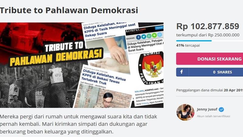  Masyarakat Galang Dana untuk Petugas KPPS yang Meninggal