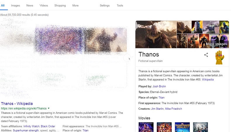  Gara-Gara Thanos, Separuh Hasil Pencarian Google Lenyap