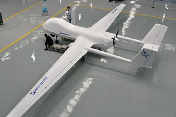 Pesawat UAV (unnamed aerial vehicle) berjenis BZK-00 yang siap dioperasikan Garuda./Bisnis-Istimewa
