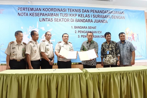  Wujudkan Bandara Sehat Bandar Udara Internasional Juanda Tanda Tangani Nota Kesepahaman Bersama KKP Kelas 1 Surabaya
