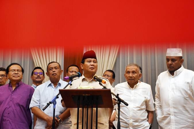  Prabowo Subianto Sampaikan Pernyataan Sikap di Kertanegara