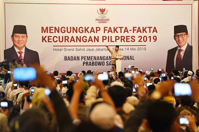 Begini Isi Pidato Lengkap Prabowo Tolak Hasil Pemilu 2019