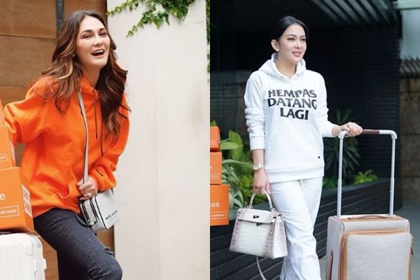  OOTD Mudik Versi Syahrini dan Luna Maya, Mana Yang Kamu Pilih?