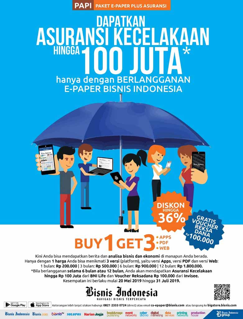  Paket Lengkap Epaper Bisnis Indonesia Didiskon 36% Plus Asuransi dan Reksa Dana