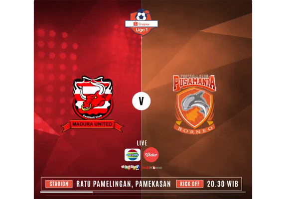  Liga 1: Madura United vs Borneo FC, Live Sekarang