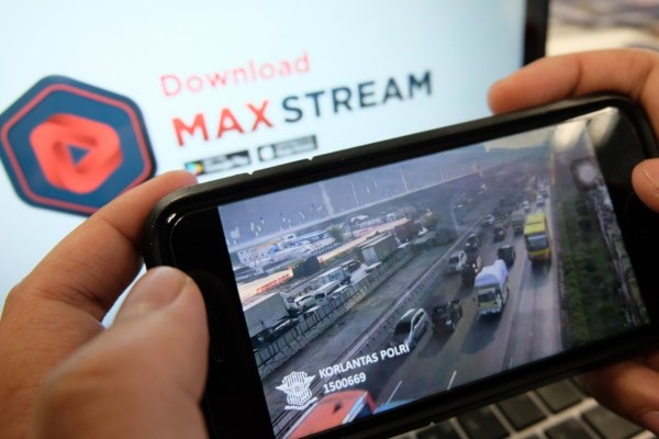 Aplikasi MAXstream bisa membantu para pemudik memantau kondisi jalan menuju kampung halaman./Bisnis-Tim Jelajah Jawa-Bali
